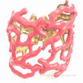 Metal Enameled Bangle, Coral Jewelry, Various Colors are Available, Fashionable
